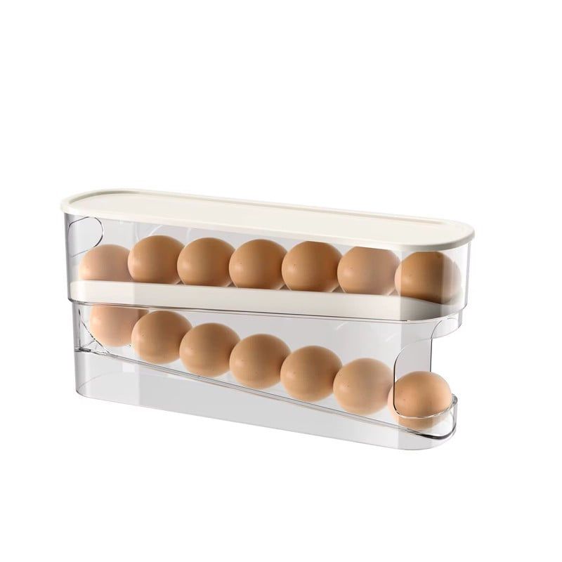 GENERICO - Organizador De Huevos x2 Niveles Beige