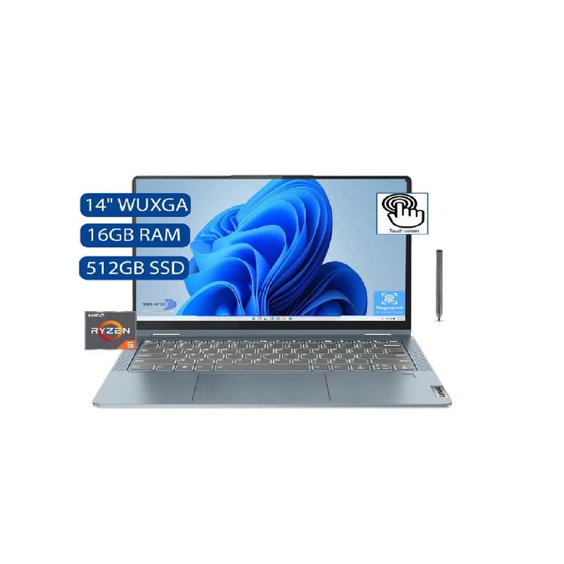 LENOVO - Portátil Lenovo IP Flex 5 14ABR8 AMD Ryzen 5 7530U 14 FHD 16GB/512G Lapiz.