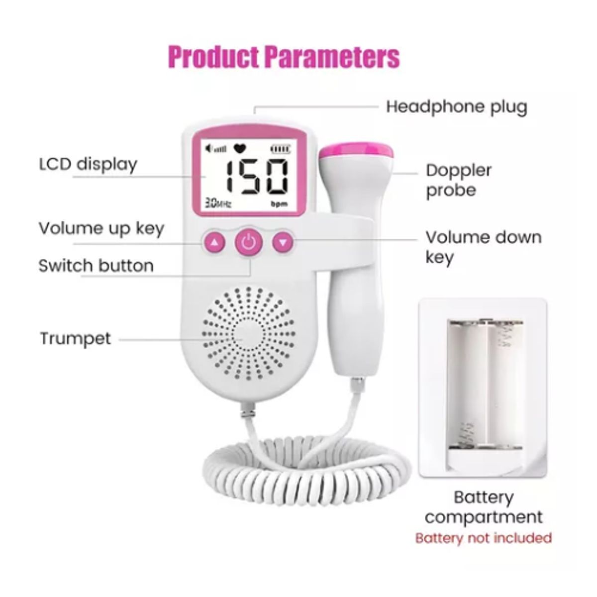 AFM - Audífono Cardíaco Para Bebés Monitor De Sonar Doppler Fetal