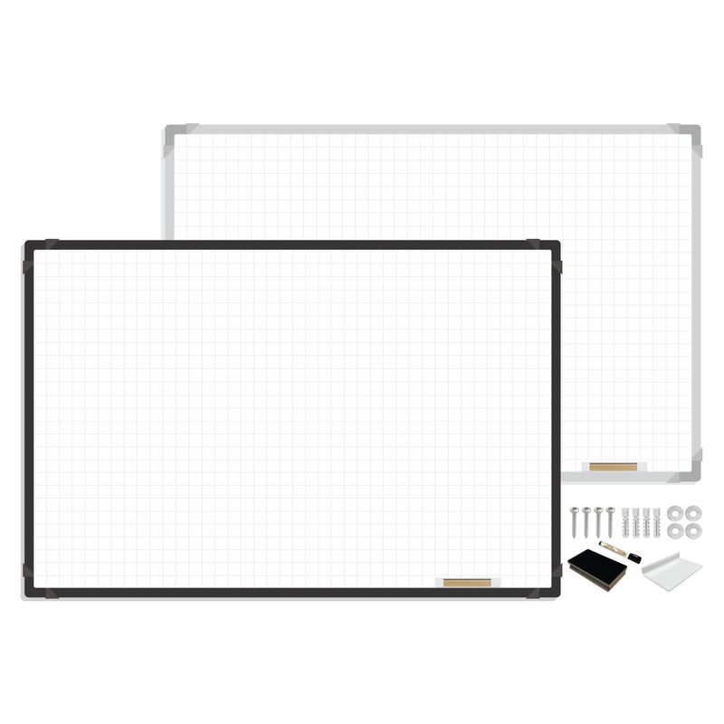 GENERICO - Tablero Borrable Acrílico Cuadriculado 80 X 60cm + Kit Obsequio