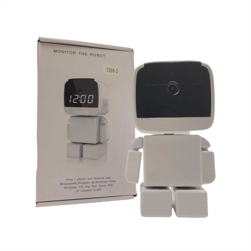 GENERICO - Cámara De Seguridad Robótica Wifi 360° Con Monitor Digital