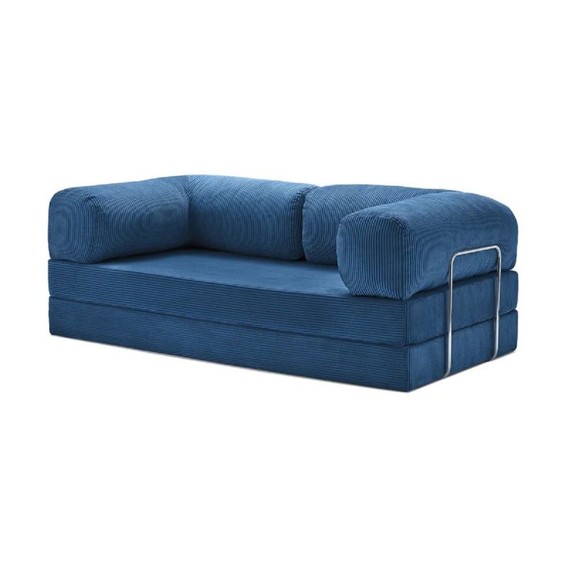 BANZAY - Sofá  Cama Teddy Azul Rey