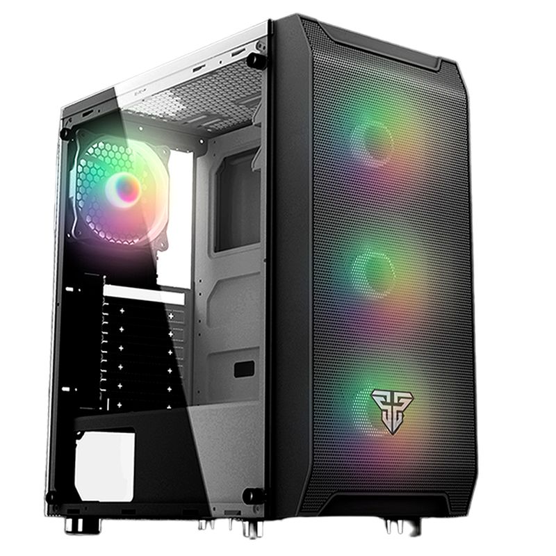 FANTECH - Caja ATX Gamer Fantech Aero CG80 + 4 FAN RGB