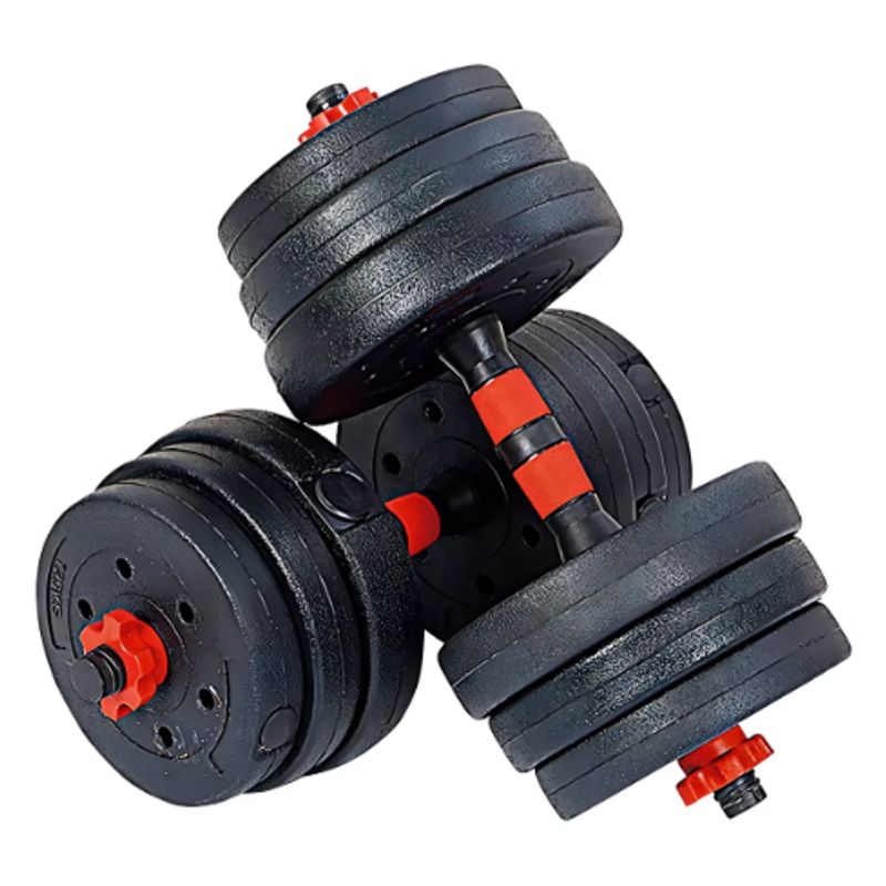 GENERICO - Kit De Juego Pesas Mancuernas Convertible A Barra De 20 Kg