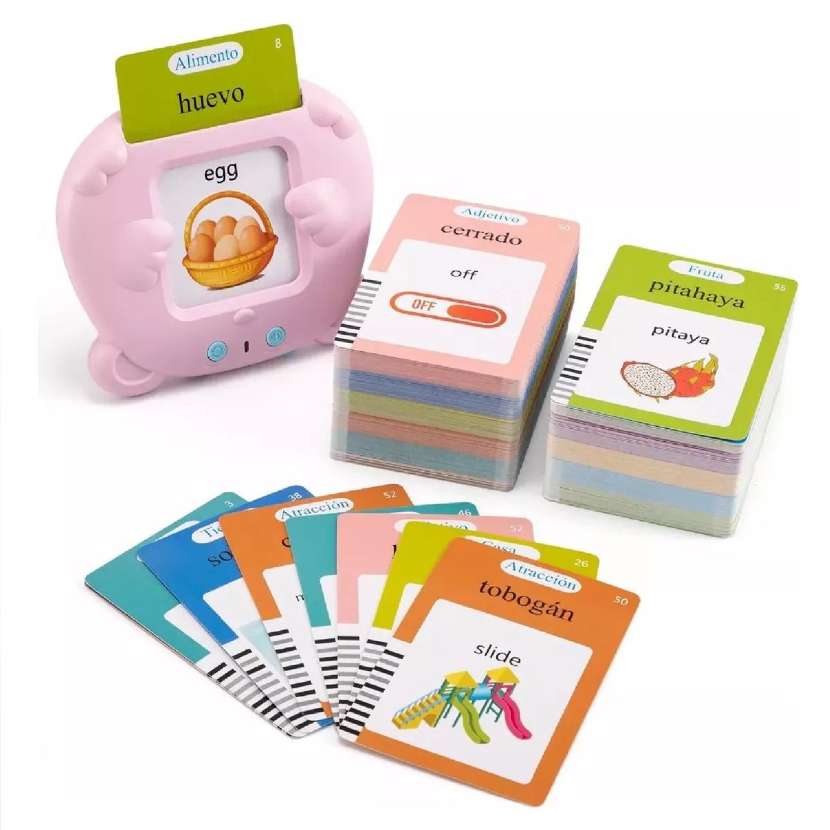 GENERICO - Juego Lector Tarjetas Interactivas Bilingüe Español Inglés