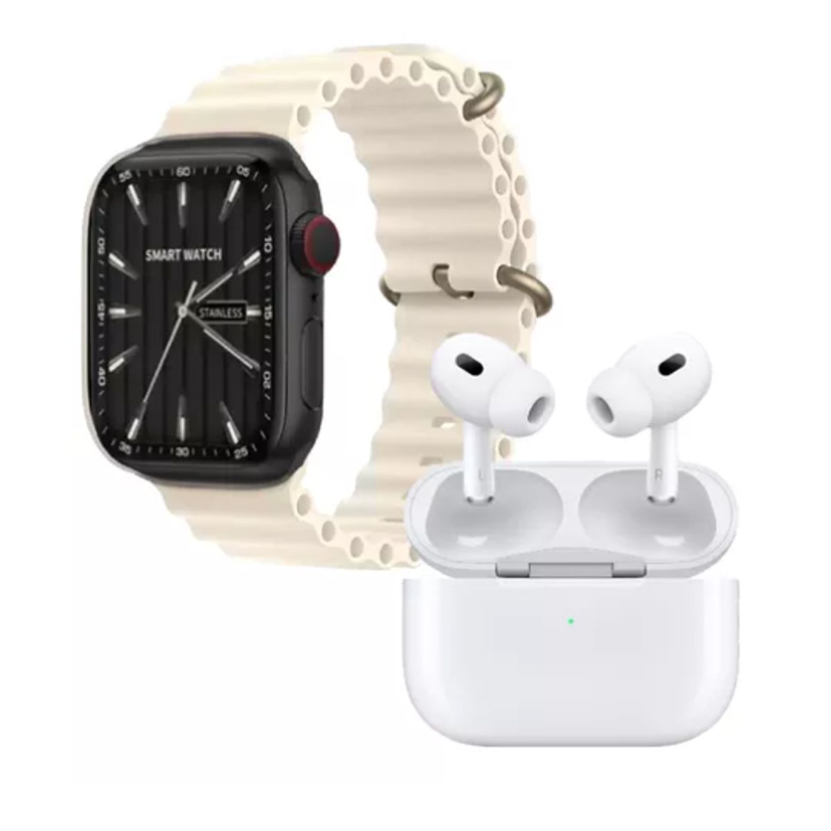 INNOVA - Reloj Smart Watch Beige V11 Classic Sport Suit 7 Pulsos Con Audífonos