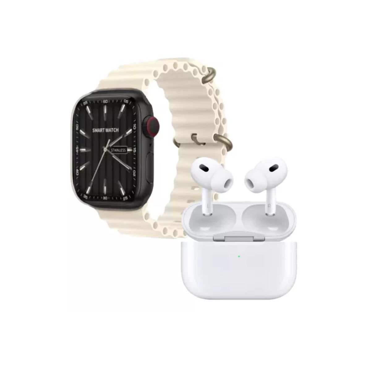 INNOVA - Reloj Smart Watch Beige V11 Classic Sport Suit 7 Pulsos Con Audífonos