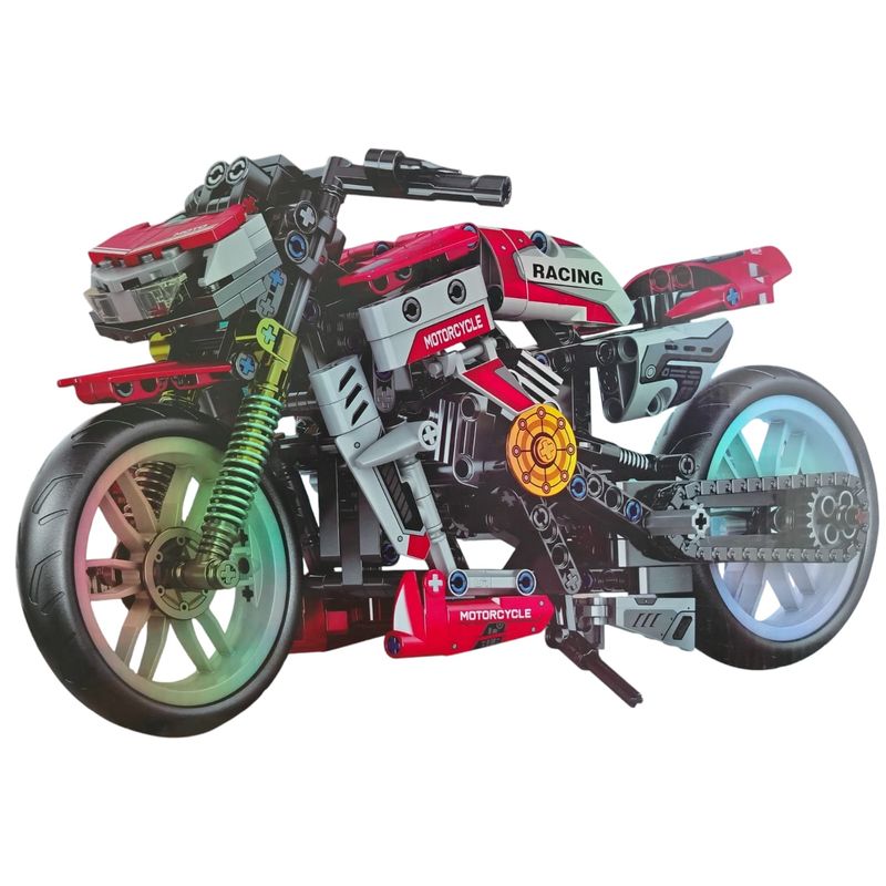 INFANTILES CAJUROMIX - Moto De Bloques Para Armar Ideal Para Jugar Roja 467 PCS