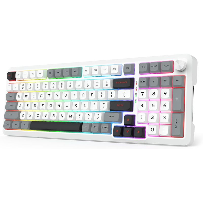 REDRAGON - Teclado Redragon Mecánico Gamer Bragi Pro K688 WGL RGB Pro Bluetooth