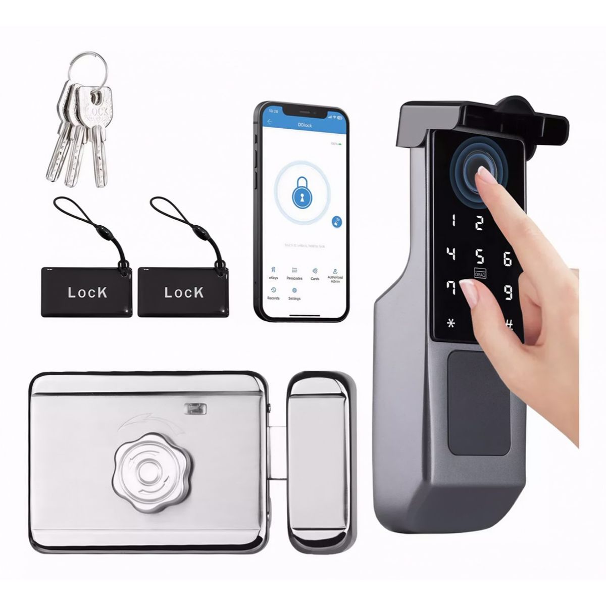 GENERICO - Cerradura Digital IP65 – Alta Seguridad con 5 Modos de Acceso