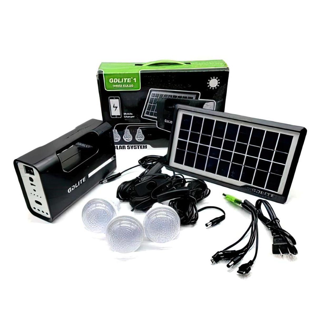 GDLITE - 1.Estación Solar GDLITE GD-8017: Luz LED  USB 3 Bombillo