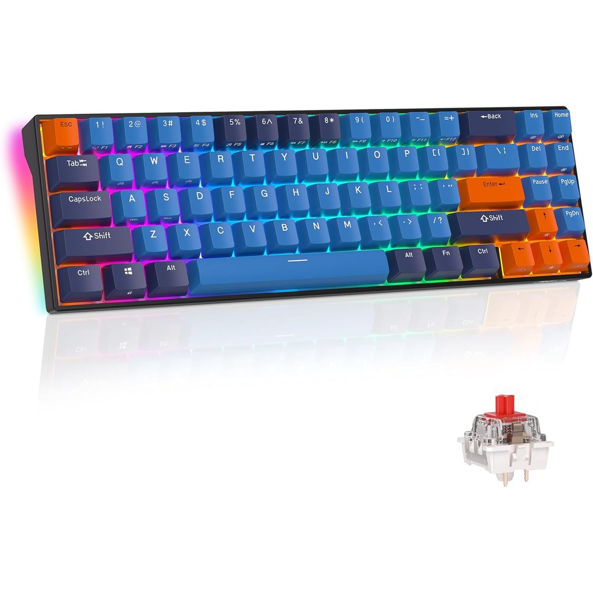 ROYAL - Teclado Rk Royal Kludge Gamer Mecánico Rk71 Bluetooth24ghz