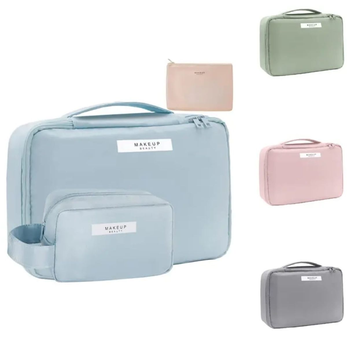 GENERICO - Cosmetiquera Neceser Grande Hermoso Diseño Celeste x3