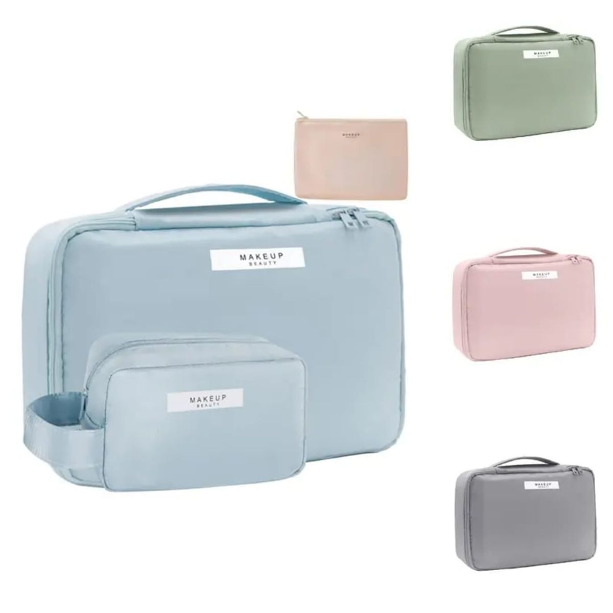 GENERICO - Cosmetiquera Neceser Grande Hermoso Diseño Celeste x3