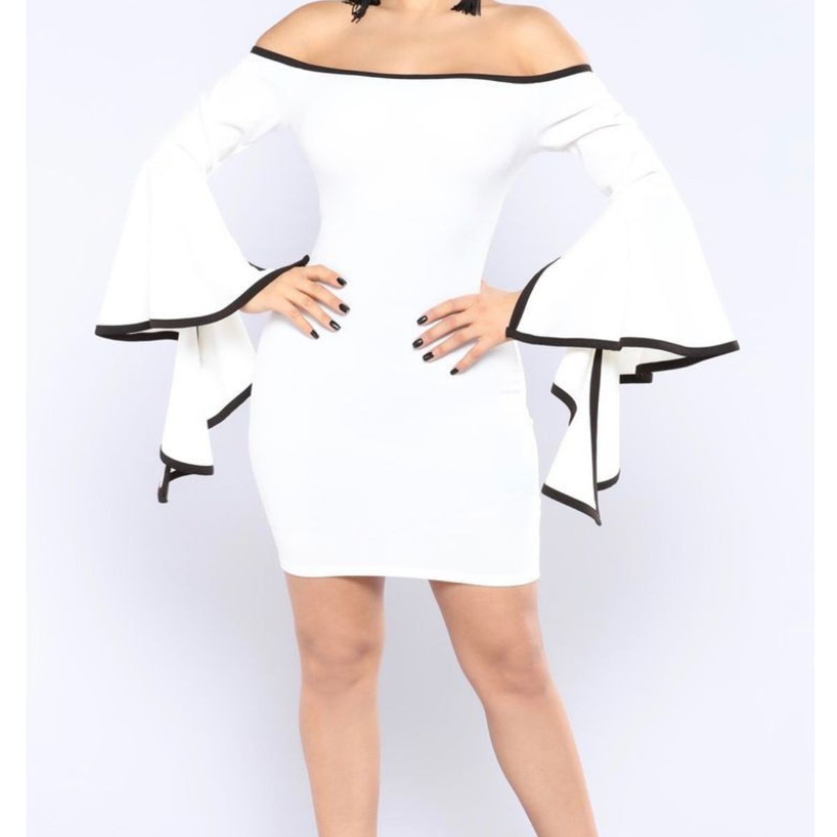 NEGRELI - VESTIDO DE MUJER CON MANGAS CAMPANA