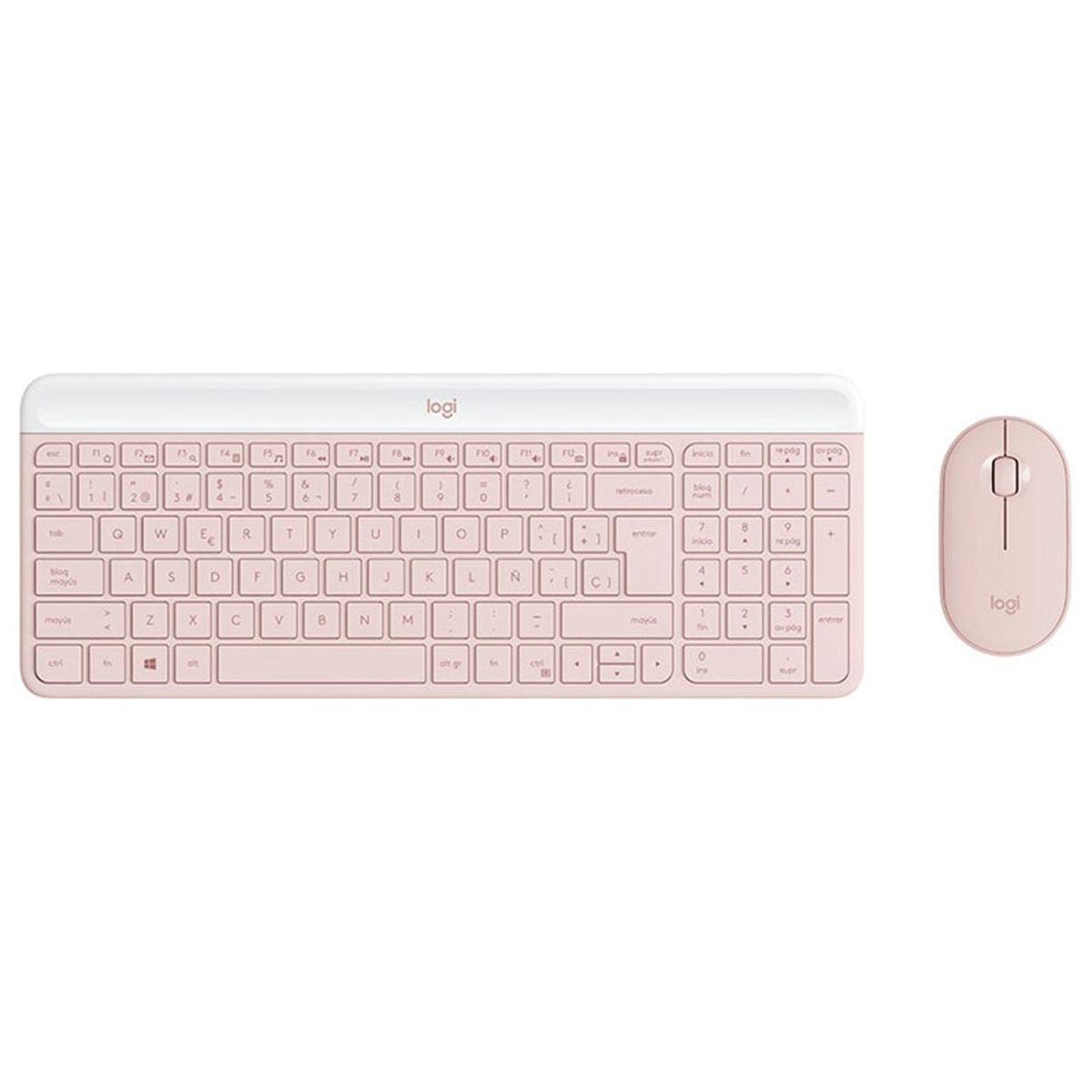 LOGITECH - Combo Teclado y Mouse Inalámbrico Logitech MK470 Rosa Español