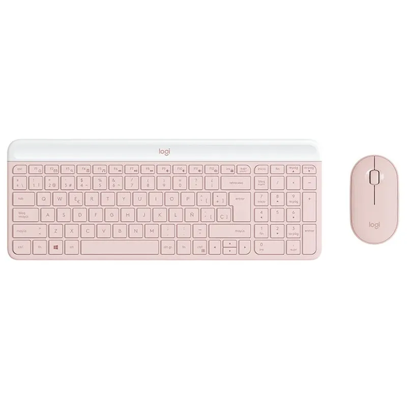 LOGITECH - Combo Teclado y Mouse Inalámbrico Logitech MK470 Rosa Español