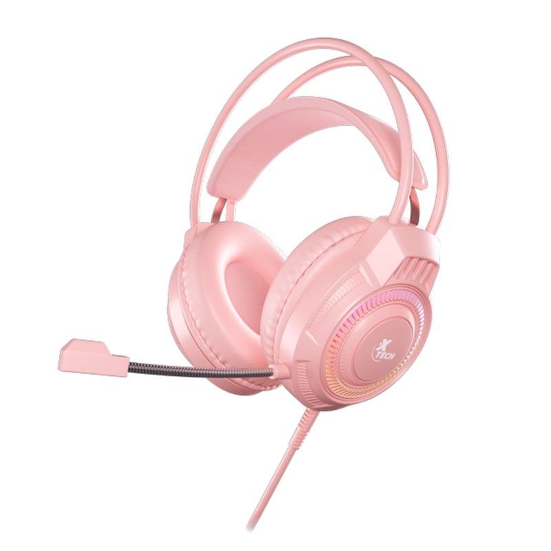 XTECH - Audífonos Diadema Gamer Con Micrófono Xtech Khione XTH-564 Rosa