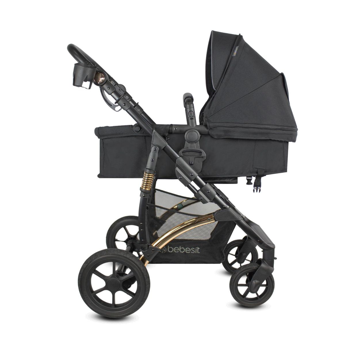 BEBESIT - Coche Bebe Moises Spring Gold Negro Bebesit