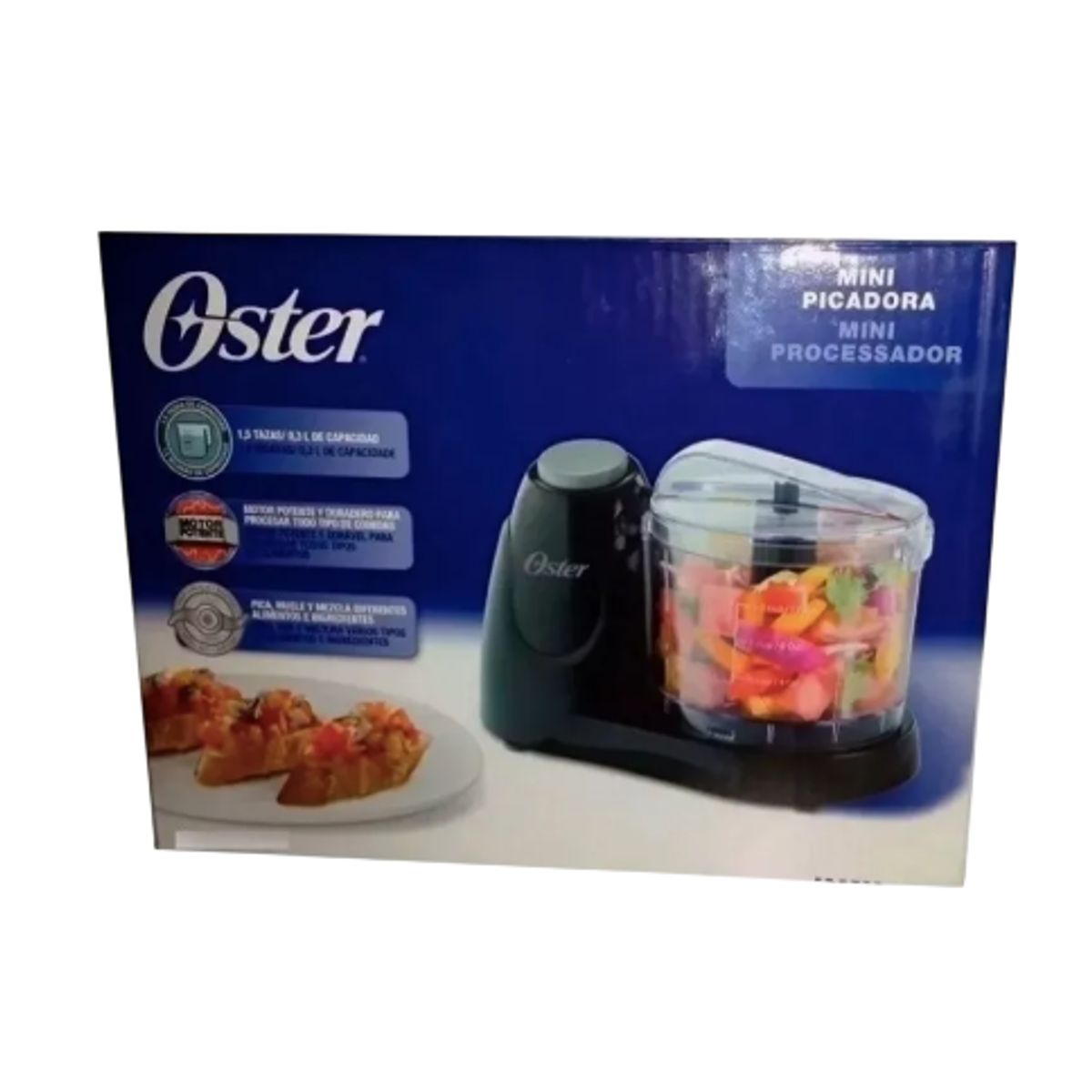 OSTER - Mini Picatodo 1 Velocidad 1.5 Tazas Negro