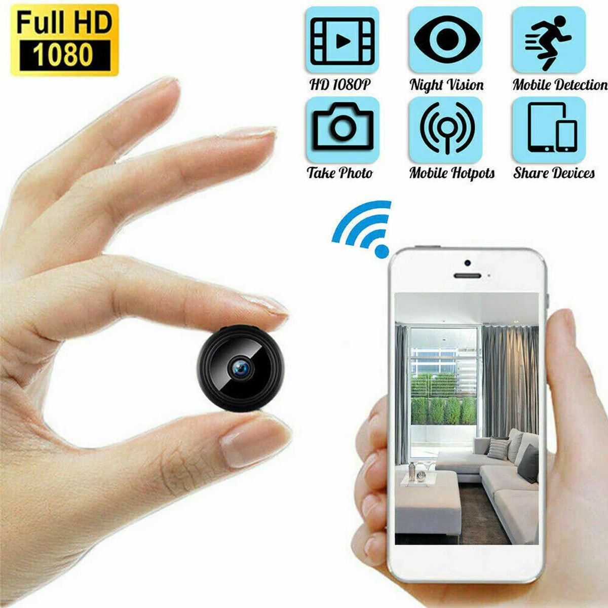 GENERICO - Mini Cámara A9 Wifi Con Micrófono Y Grabación En Tiempo Real