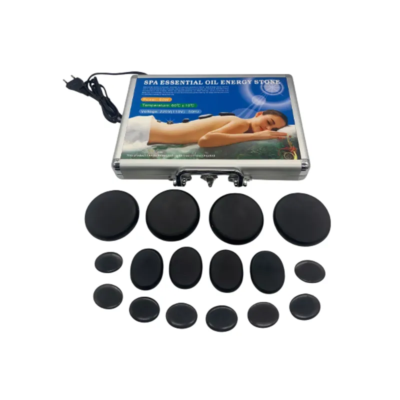 GENERICO - Kit de terapia con piedras calientes volcánicas