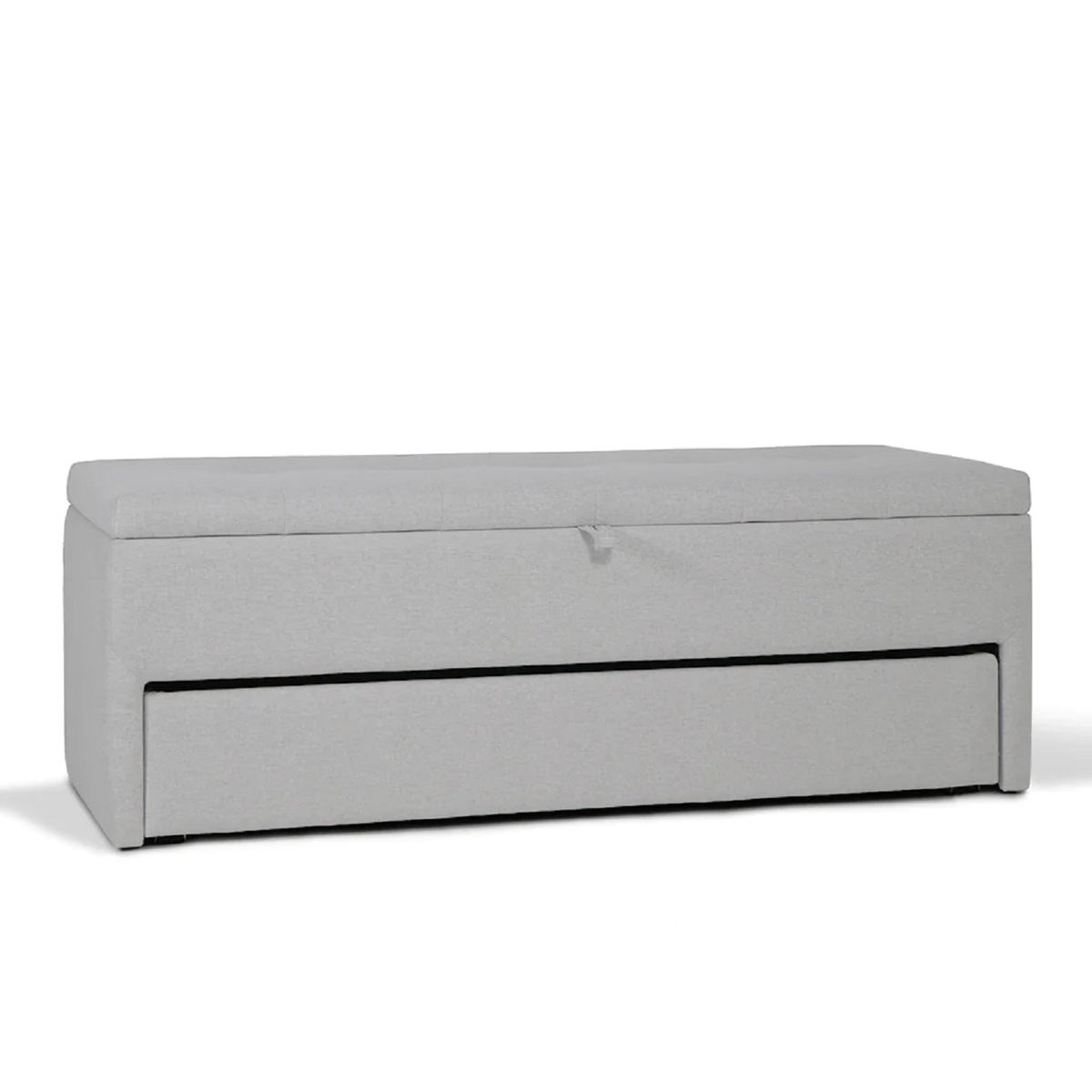 BANZAY - Baúl Zapatero Pie de Cama Organizador Multifunción 1mt - Gris Plata