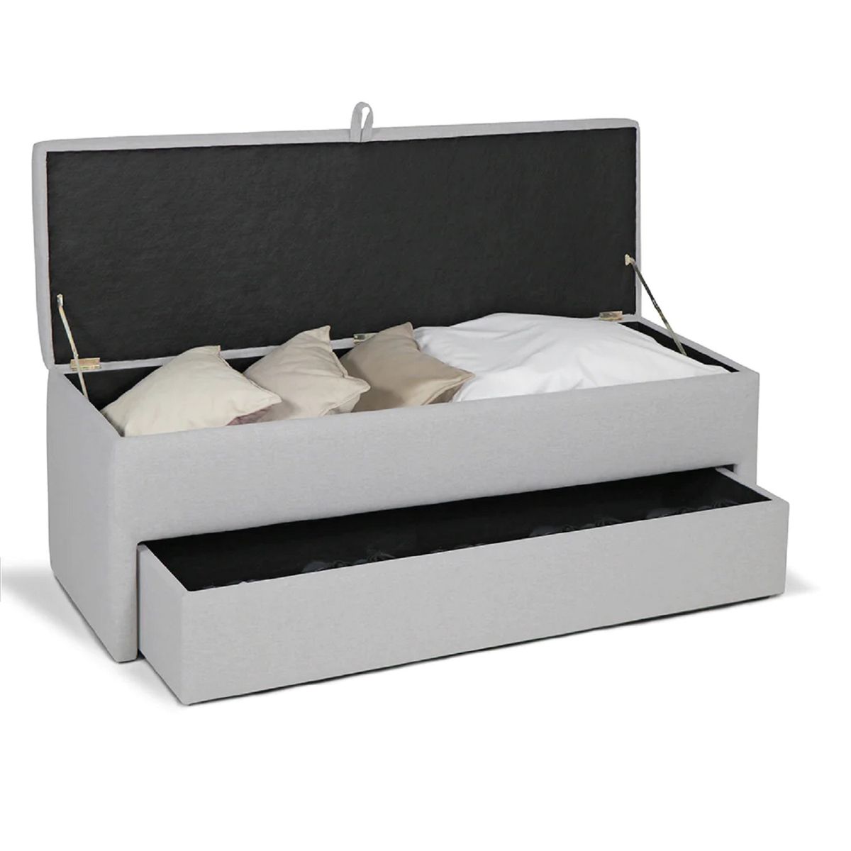 BANZAY - Baúl Zapatero Pie de Cama Organizador Multifunción 1mt - Gris Plata