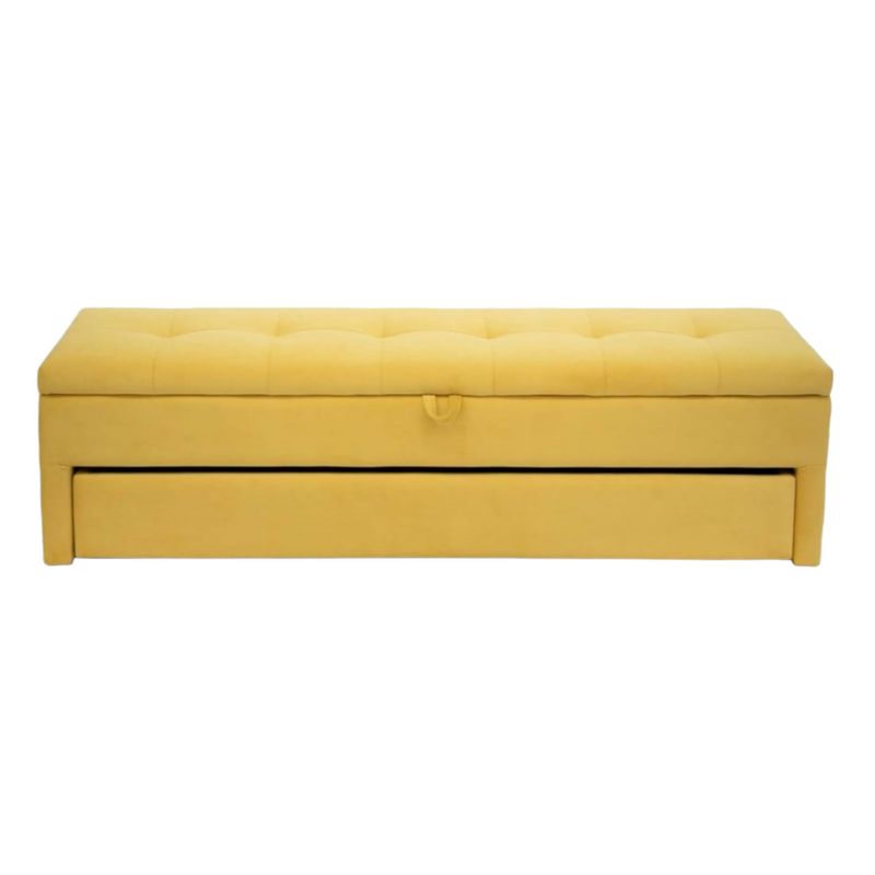 BANZAY - Baúl Zapatero Pie de Cama Organizador Multifunción 1mt - Amarillo