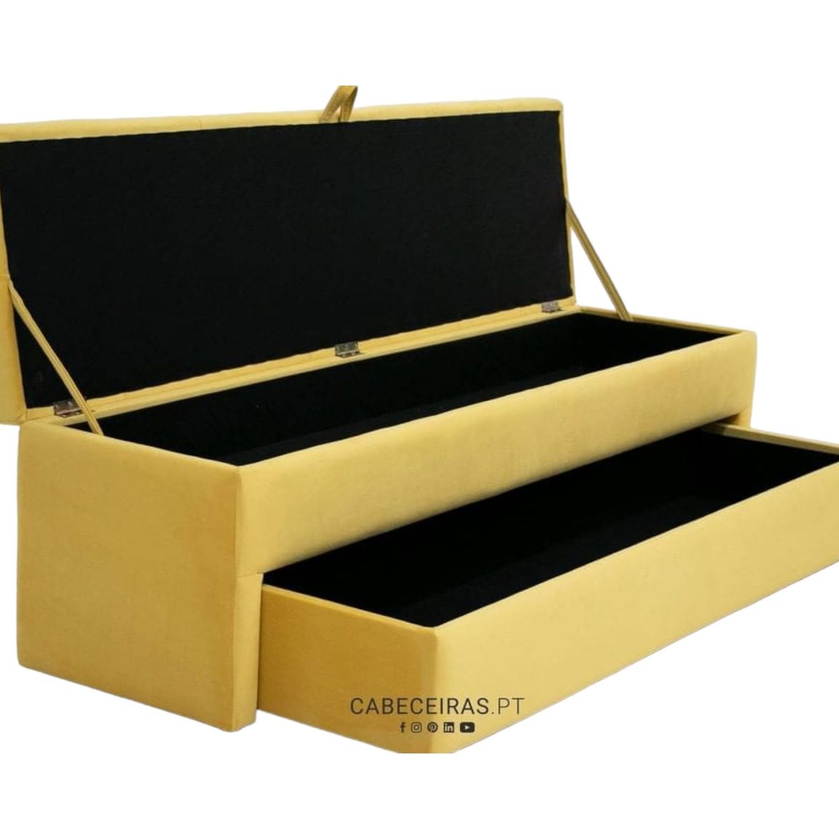 BANZAY - Baúl Zapatero Pie de Cama Organizador Multifunción 1mt - Amarillo