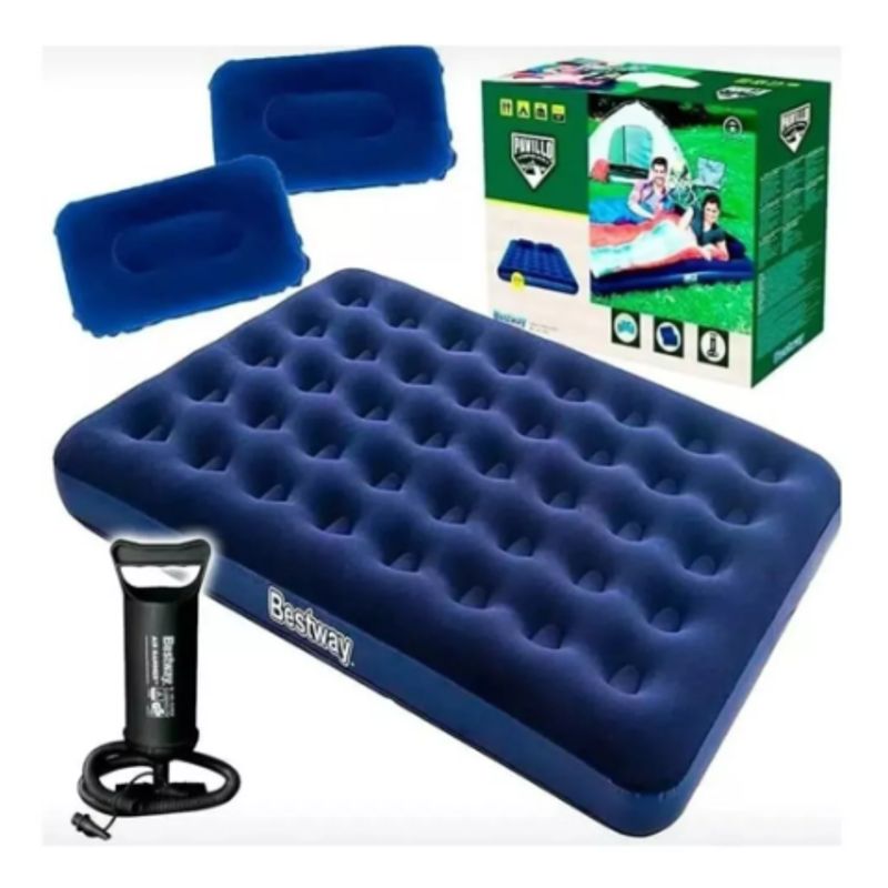 GENERICO - Colchón Inflable Doble Best Way Más 2 Almohadas E Inflador
