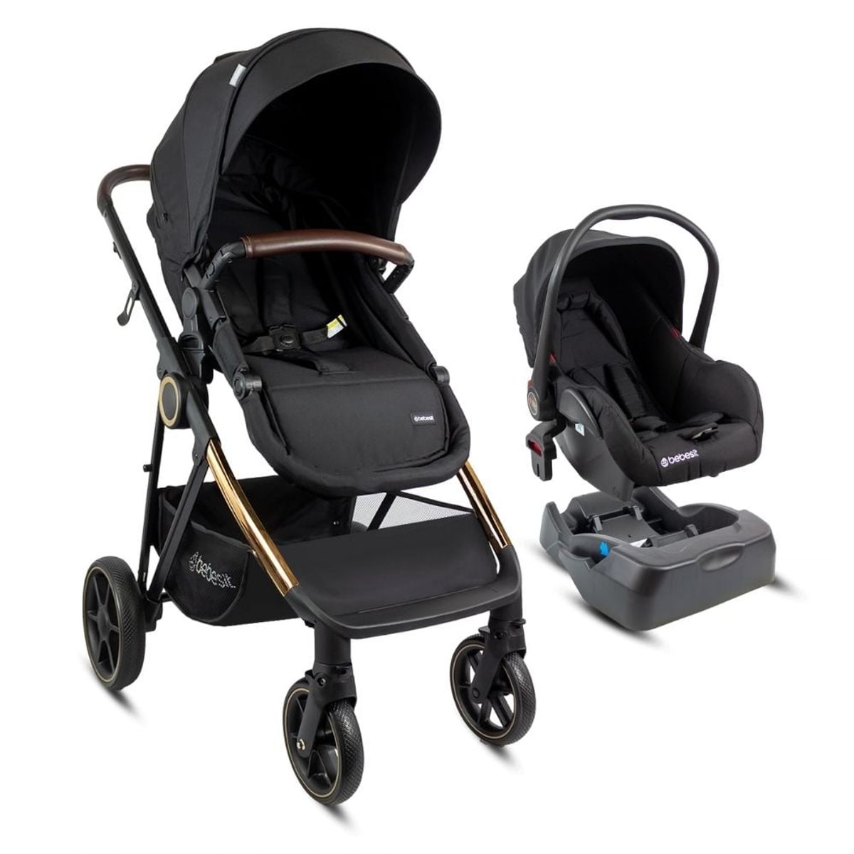 BEBESIT - Coche Bebé 3en1 Tipo Moises Travel System Cosmos Gold