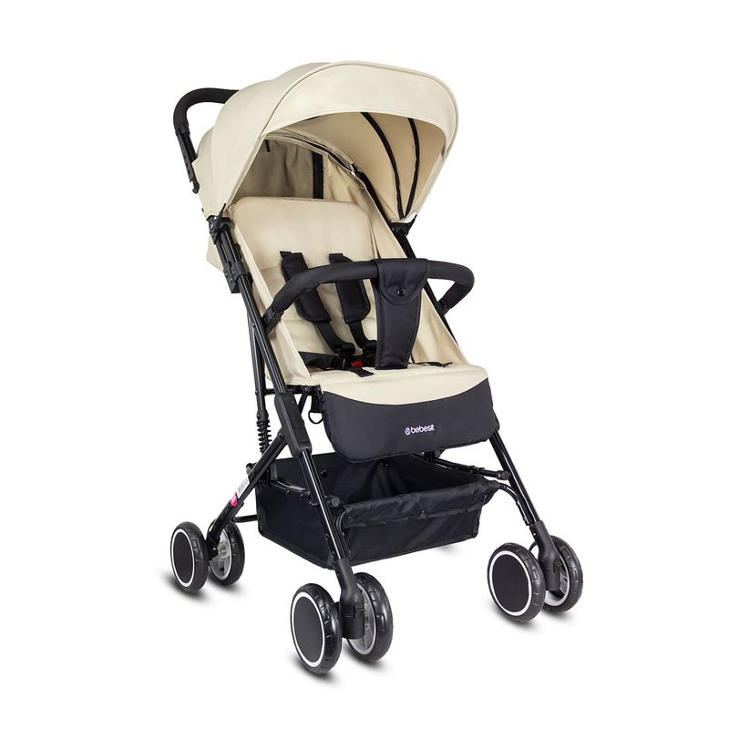 BEBESIT - Coche Reversible para Bebé City Beige  Plegado 1 segundo
