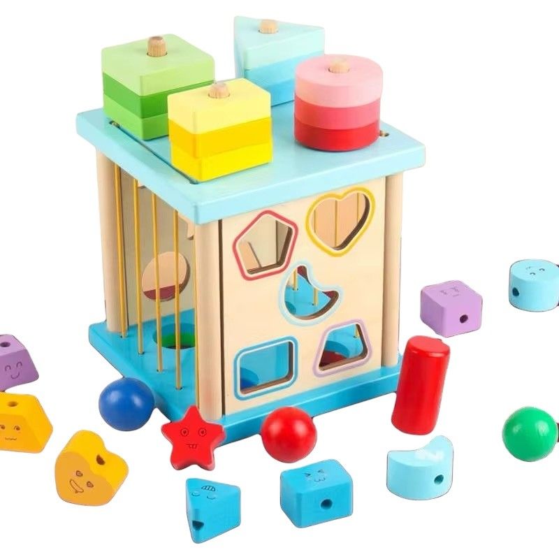 GENERICO - Cubo Didactico de Madera 4 en 1 montessori multifuncional