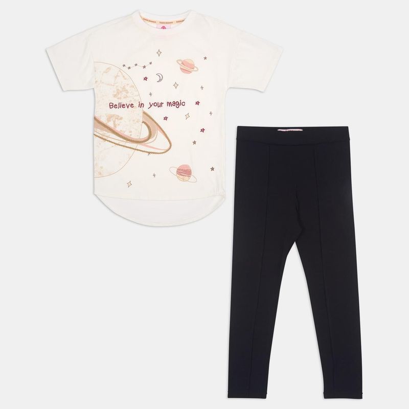 BUBBLE GUMMERS - Conjunto Para Niña Bubblegummers Crema-Negro Martha