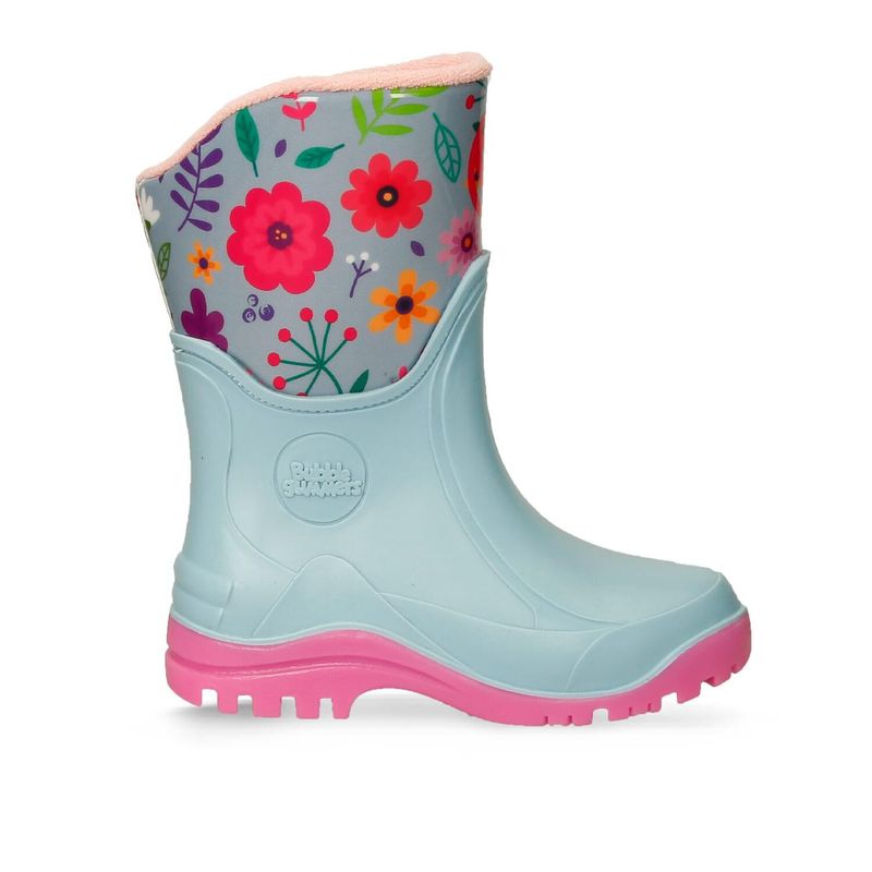 BUBBLE GUMMERS - Botas De Lluvia Infantil Para Niña Bubblegummers Azul-Fucsia Queli