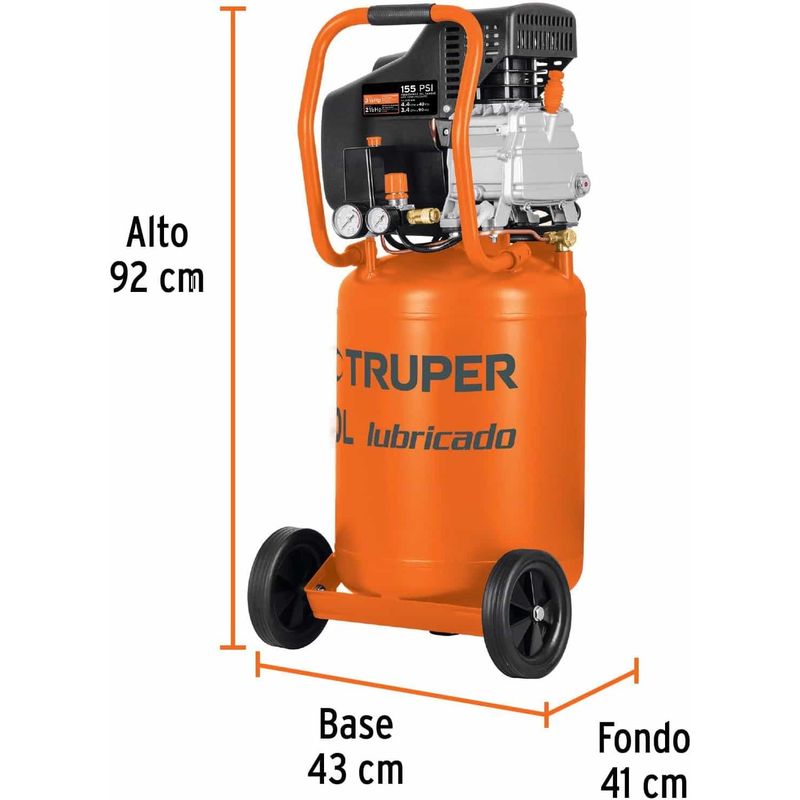 GENERICO - Compresor de aire, lubricado, vertical 50L 3½HP 127V Truper