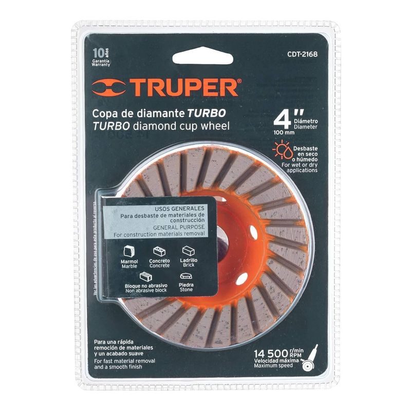 GENERICO - Copa de diamante turbo 4" x 7/8" CDT-2168 Truper