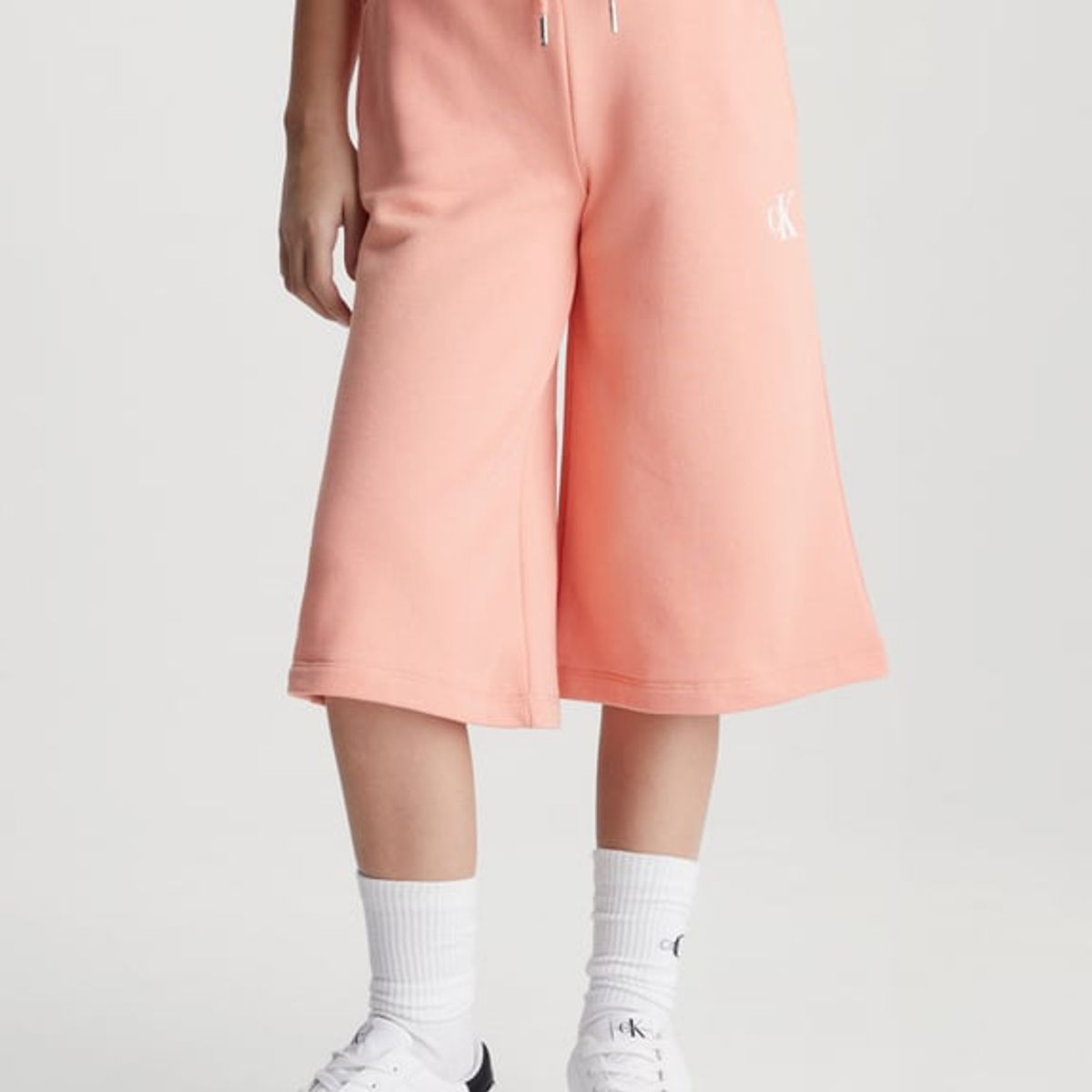 CALVIN KLEIN - Pantalón rosado chándal culotte de felpa de algodón para niña Calvin Klein