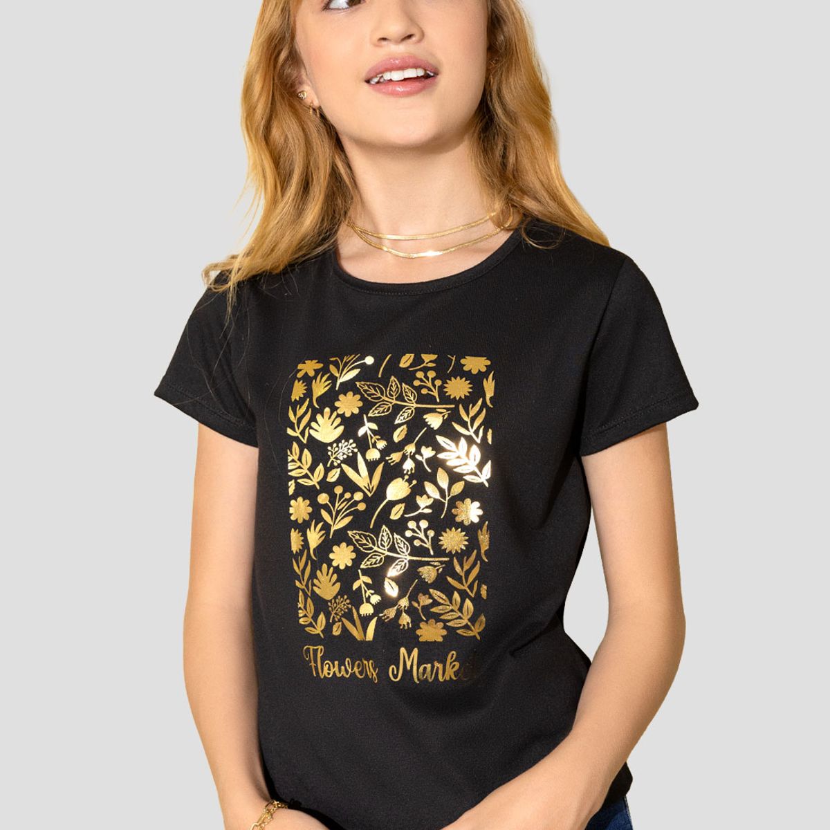 MARKETING PERSONAL - Camiseta Infantil Femenino Negro Mp 105395