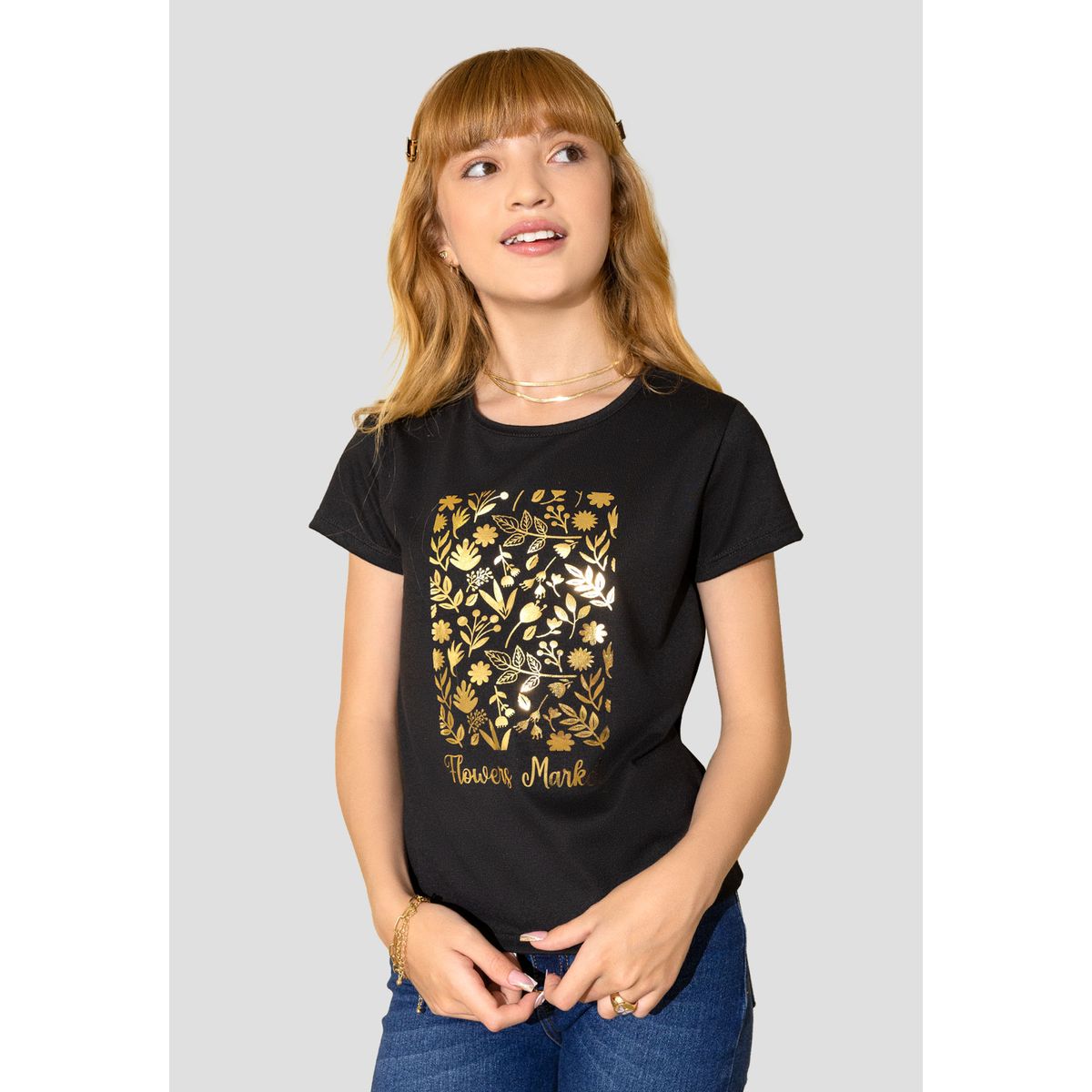 MARKETING PERSONAL - Camiseta Infantil Femenino Negro Mp 105395