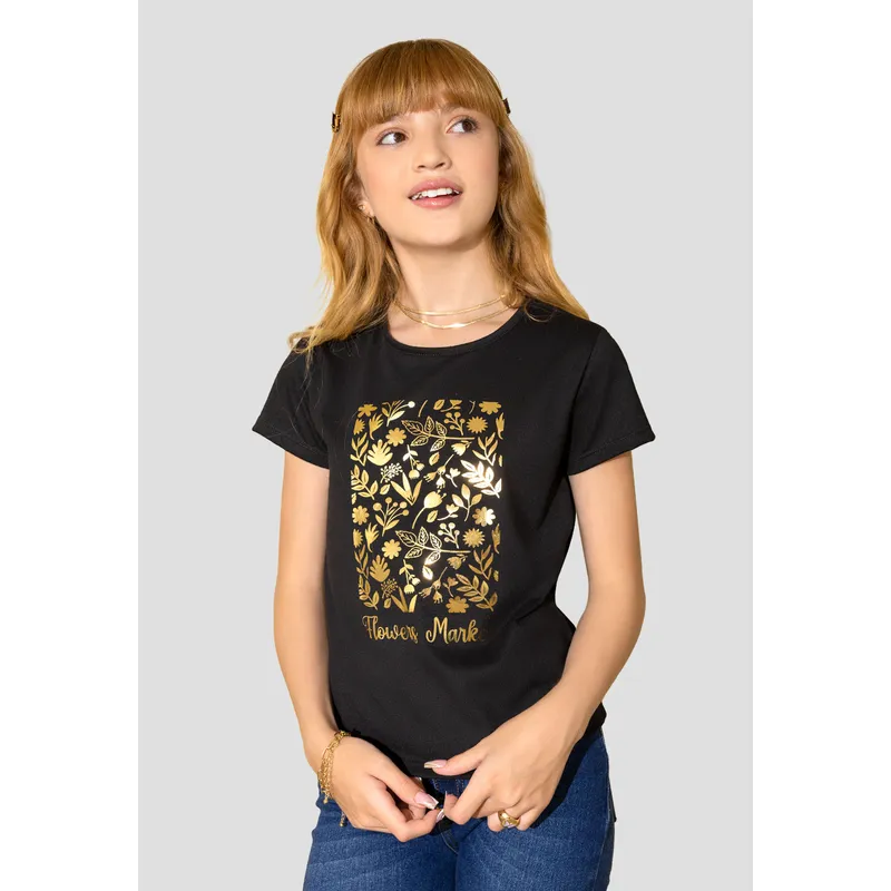 MARKETING PERSONAL - Camiseta Infantil Femenino Negro Mp 105395
