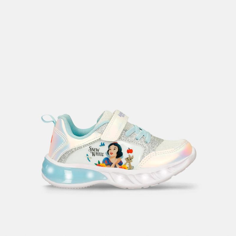 DISNEY - Tenis Infantil Con Luces Con Luces Para Niña Licenses Disney Blanco-Plateado Linda L