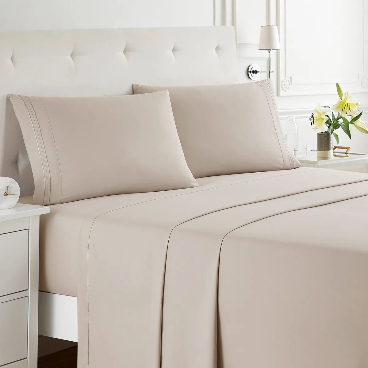 BEDLIFE - Juego De Sábanas Doble color LINO 1.800 Hilos Bedlife