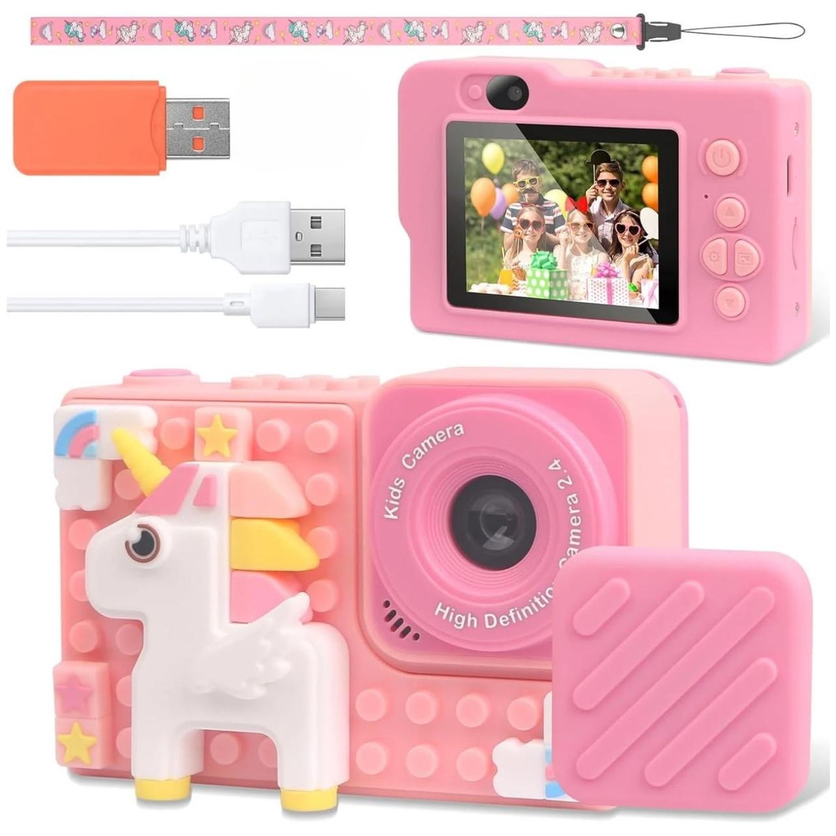 AMERICAN GENERICS - Cámara De Niños Digital Hd Figuras Armable 48px 1080p Lego