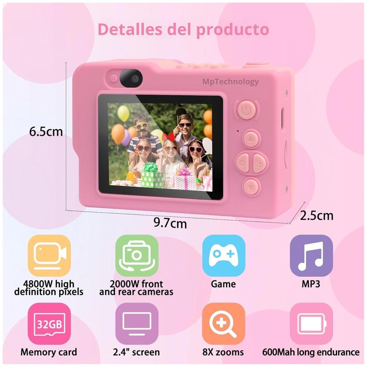 AMERICAN GENERICS - Cámara De Niños Digital Hd Figuras Armable 48px 1080p Lego