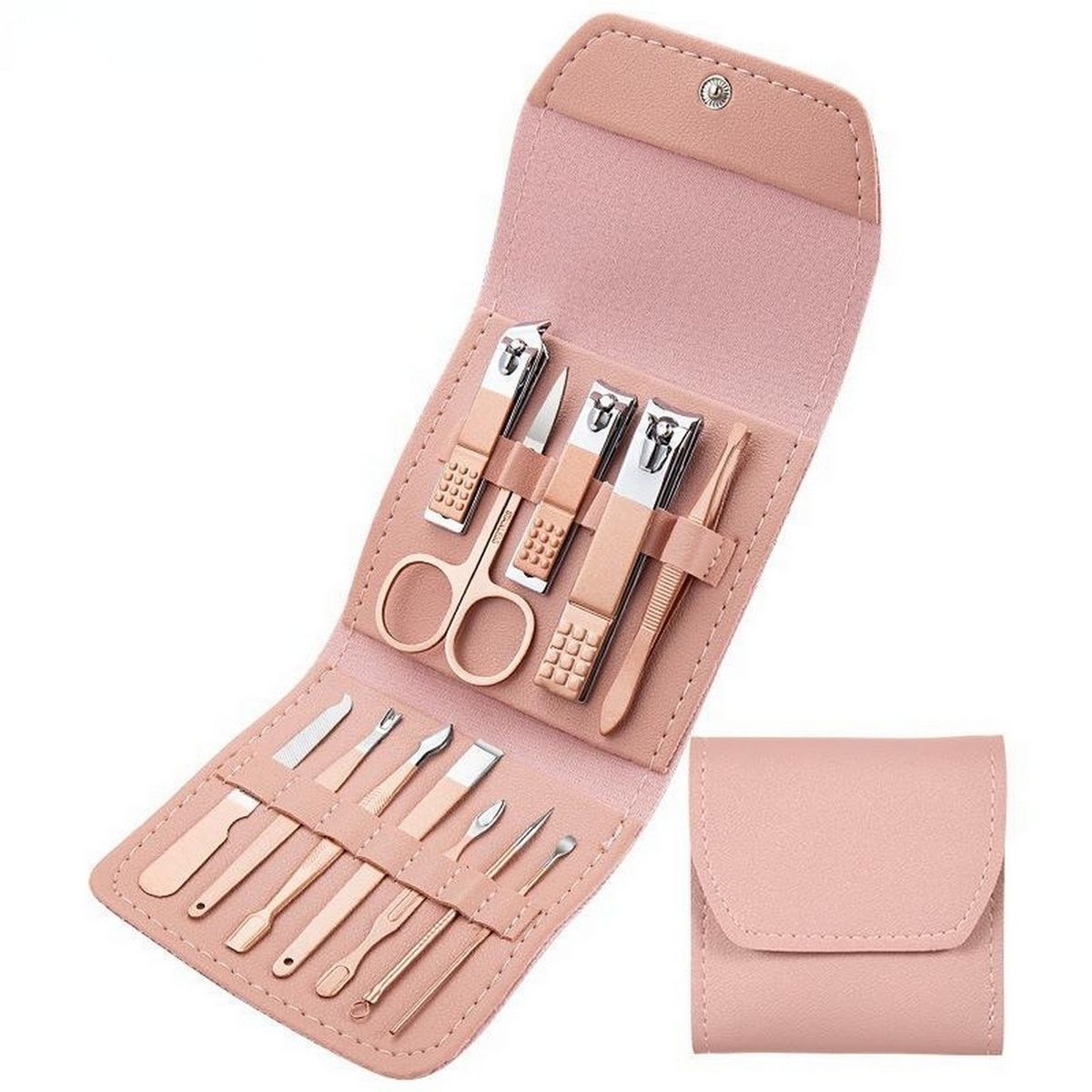 GENERICO - Estuche Set Manicure Pedicure Kit Cortauñas 12 Piezas