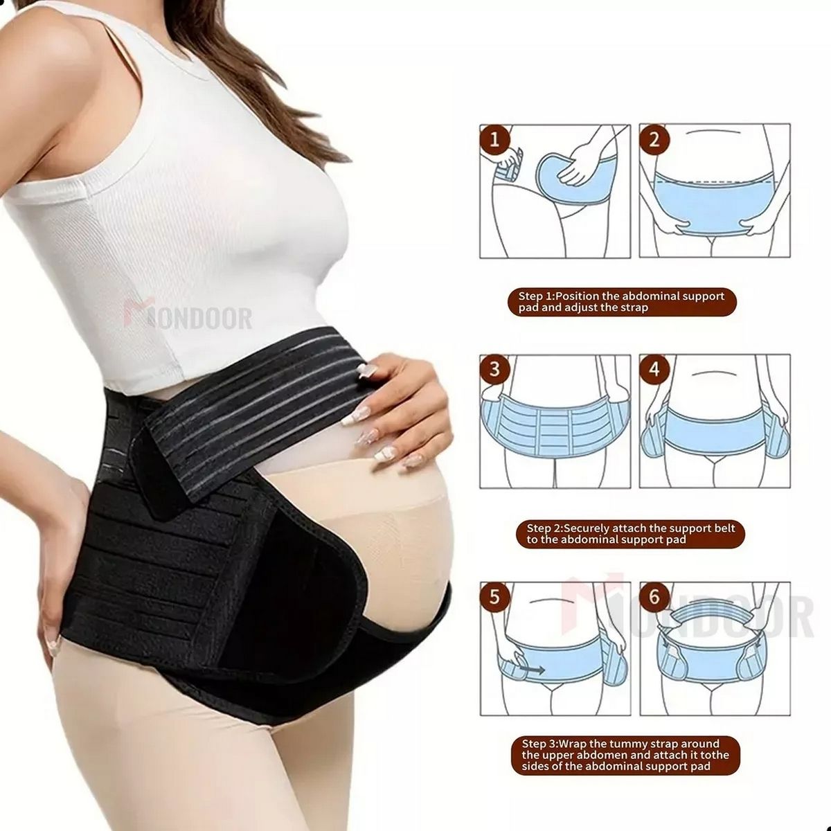 GENERICO - Fajas Maternidad Elástico Ajustable Cinturón Lumbar Prenatal