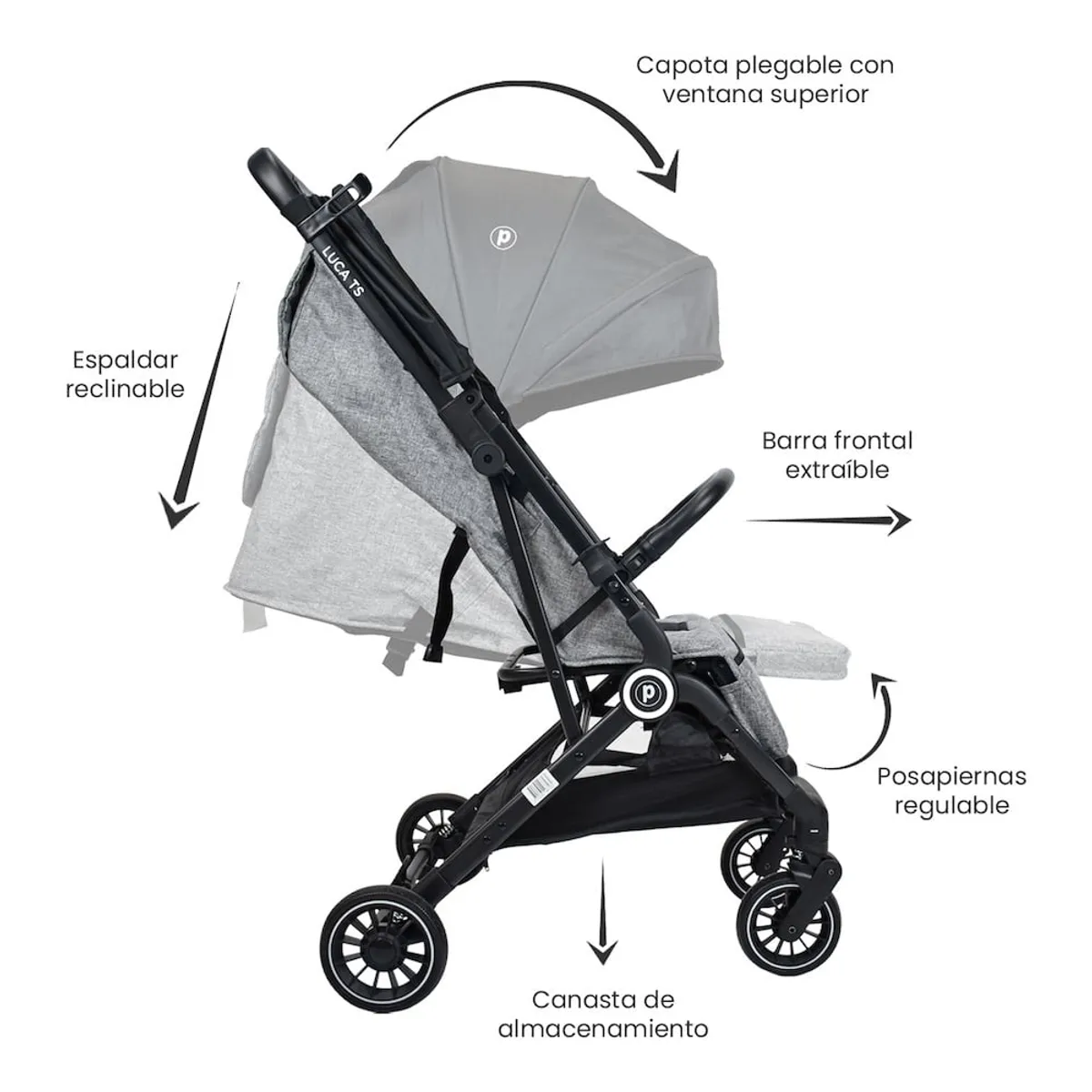 PRIORI - Coche Bebe compacto Luca Priori Negro