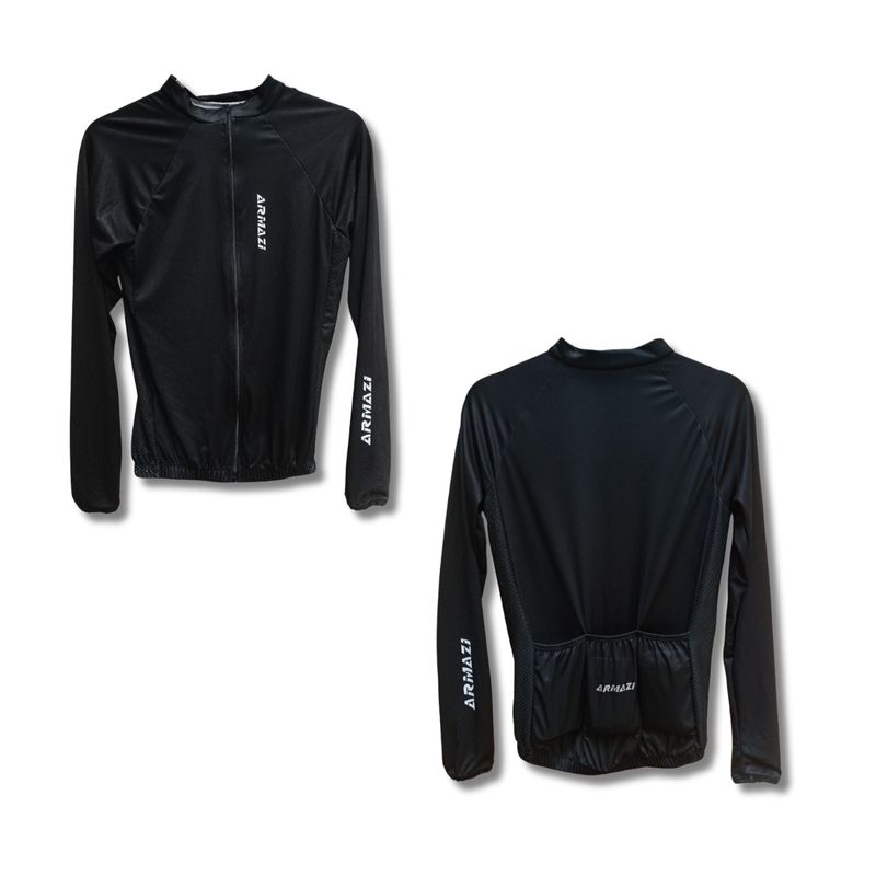 ARMAZI SPORT - JERSEY CICLISMO VERSATIL RUTA MTB BIKE CYCLING NEGRO MANGA LARGA.